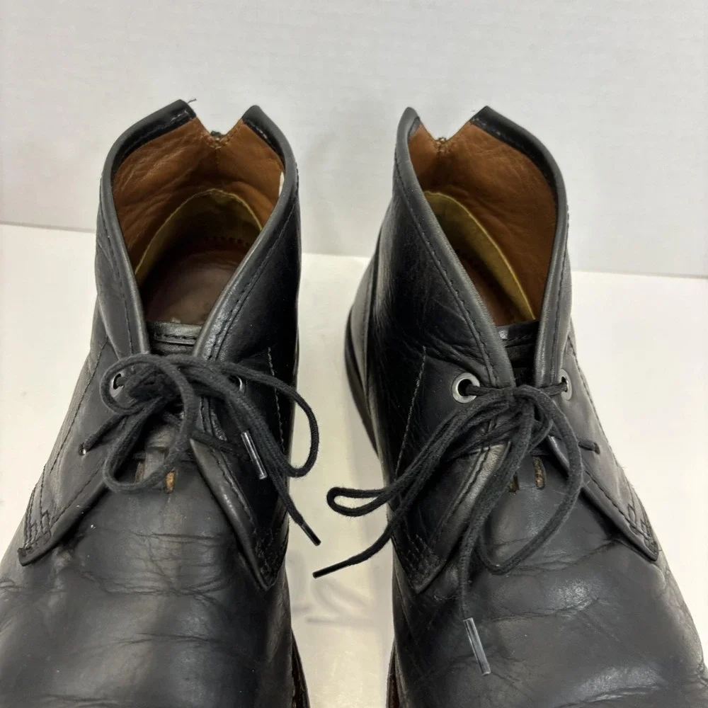 Vintage Timberland Lace Up Chukka Boots Shoes Mens Size 9 Black Leather Ankle